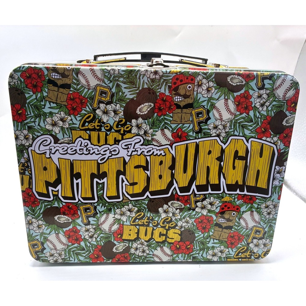 MLB Pittsburgh Pirates Lunch Box OS Blue Tropical Tiki Greetings From Pittsburgh